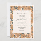 Invitation Baby shower floral moderne Boho Earthy Ochre (Devant)