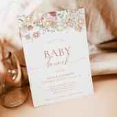 Invitation Baby shower Floral moderne Boho | Fille Bébé Brunc