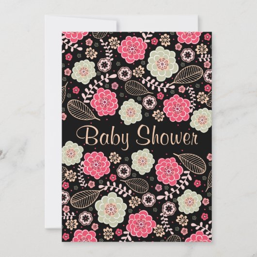 Invitation Baby shower floral moderne classique (Devant)