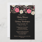 Invitation Baby shower floral moderne classique (Dos)