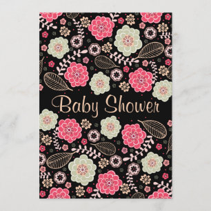 Invitation Baby shower floral moderne classique