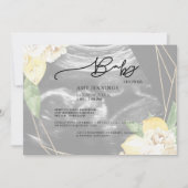 Invitation Baby shower floral moderne Faded Ultrasound (Devant)