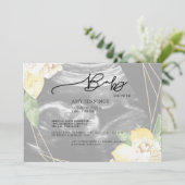 Invitation Baby shower floral moderne Faded Ultrasound (Debout devant)