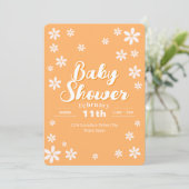 Invitation Baby shower Floral moderne - Orange Daisy Custom (Debout devant)