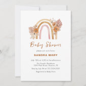 Invitation Baby shower floral neutre en terre cuite Boho arc- (Devant)