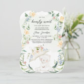 Invitation Baby shower Floral Neutre Genre Dans (Debout devant)