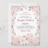 Invitation Baby shower floral nouveau-né (Devant)