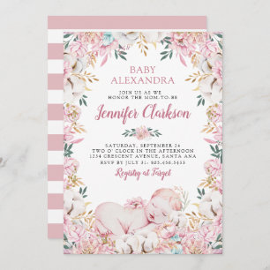Invitation Baby shower floral nouveau-né