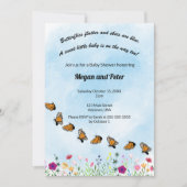 Invitation Baby shower floral papillon (Devant)
