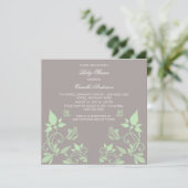 Invitation Baby shower floral papillon vert (Debout devant)