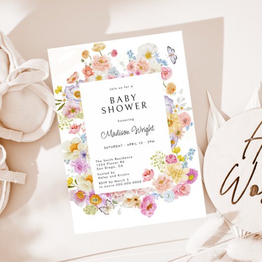 Invitation Baby shower floral Pastel Bloom