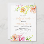 Invitation Baby shower floral pastel doux (Devant)