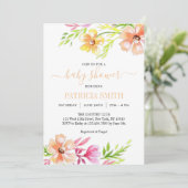 Invitation Baby shower floral pastel doux (Debout devant)