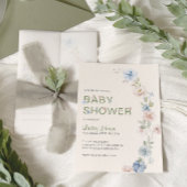 Invitation Baby shower floral Pastel Pink Blue Spring