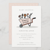 Invitation Baby shower floral pâté frais cuits (Devant / Derrière)