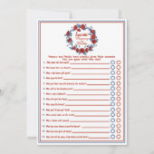 Invitation Baby shower floral pavot 2x Jeux (Dos)