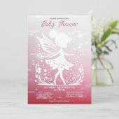 Invitation Baby shower Floral Petite Fée (Debout devant)