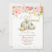 Invitation Baby shower Floral Pink Gold (Devant)