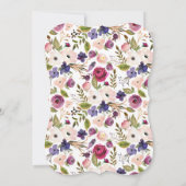 Invitation Baby shower Floral Plum bleu moderne (Dos)