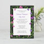 Invitation Baby shower floral pois doux (Debout devant)