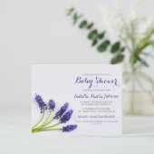 Invitation Baby shower floral pourpre de la Raisin-Jacinthe | (Debout devant)