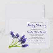 Invitation Baby shower floral pourpre de la Raisin-Jacinthe | (Devant / Derrière)