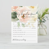 Invitation Baby shower floral prédictions Guest Card (Debout devant)