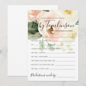 Invitation Baby shower floral prédictions Guest Card (Devant / Derrière)
