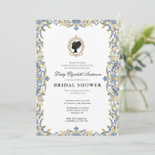 Invitation Baby shower floral régence (Debout devant)