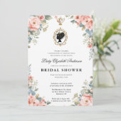 Invitation Baby shower floral régence (Debout devant)