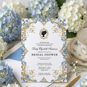 Invitation Baby shower floral régence
