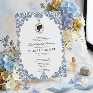Invitation Baby shower floral régence