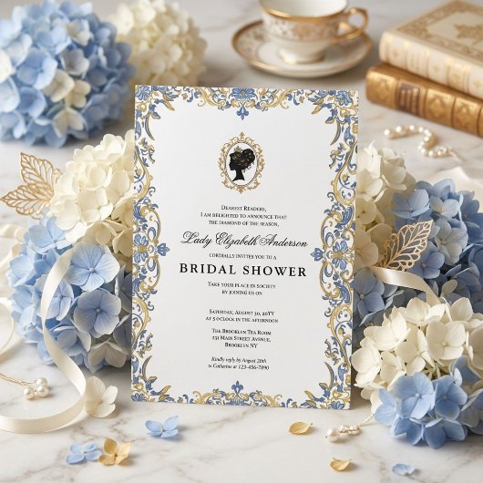 Invitation Baby shower floral régence