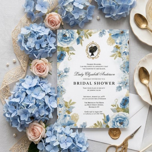 Invitation Baby shower floral régence
