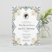 Invitation Baby shower floral régence (Debout devant)