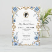 Invitation Baby shower floral régence (Debout devant)