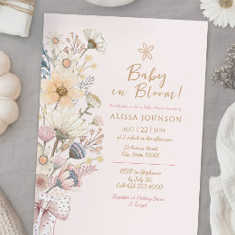 Invitation Baby shower floral rose