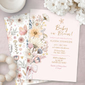 Invitation Baby shower floral rose
