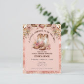 Invitation Baby shower Floral Rose Boho Ouest (Debout devant)