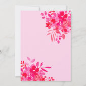 Invitation Baby shower floral rose chaud (Dos)