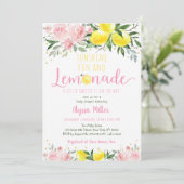 Invitation Baby shower floral rose citronnier (Debout devant)