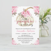 Invitation Baby shower floral rose Citrouille virtuel (Debout devant)