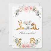 Invitation Baby shower Floral Rose d'Animaux australiens (Dos)
