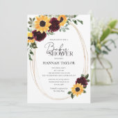 Invitation Baby shower floral Rose de Bourgogne (Debout devant)