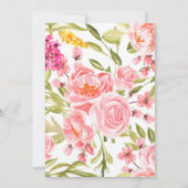 Invitation Baby shower Floral rose de cerfs de bois (Dos)