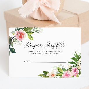 Invitation Baby shower floral rose doux Raffin