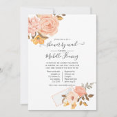 Invitation Baby shower floral rose et or par courrier (Devant)