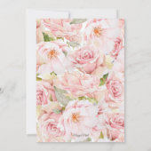 Invitation Baby shower floral rose et Rose or (Dos)