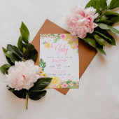 Invitation Baby shower floral rose limonade