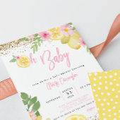 Invitation Baby shower floral rose limonade